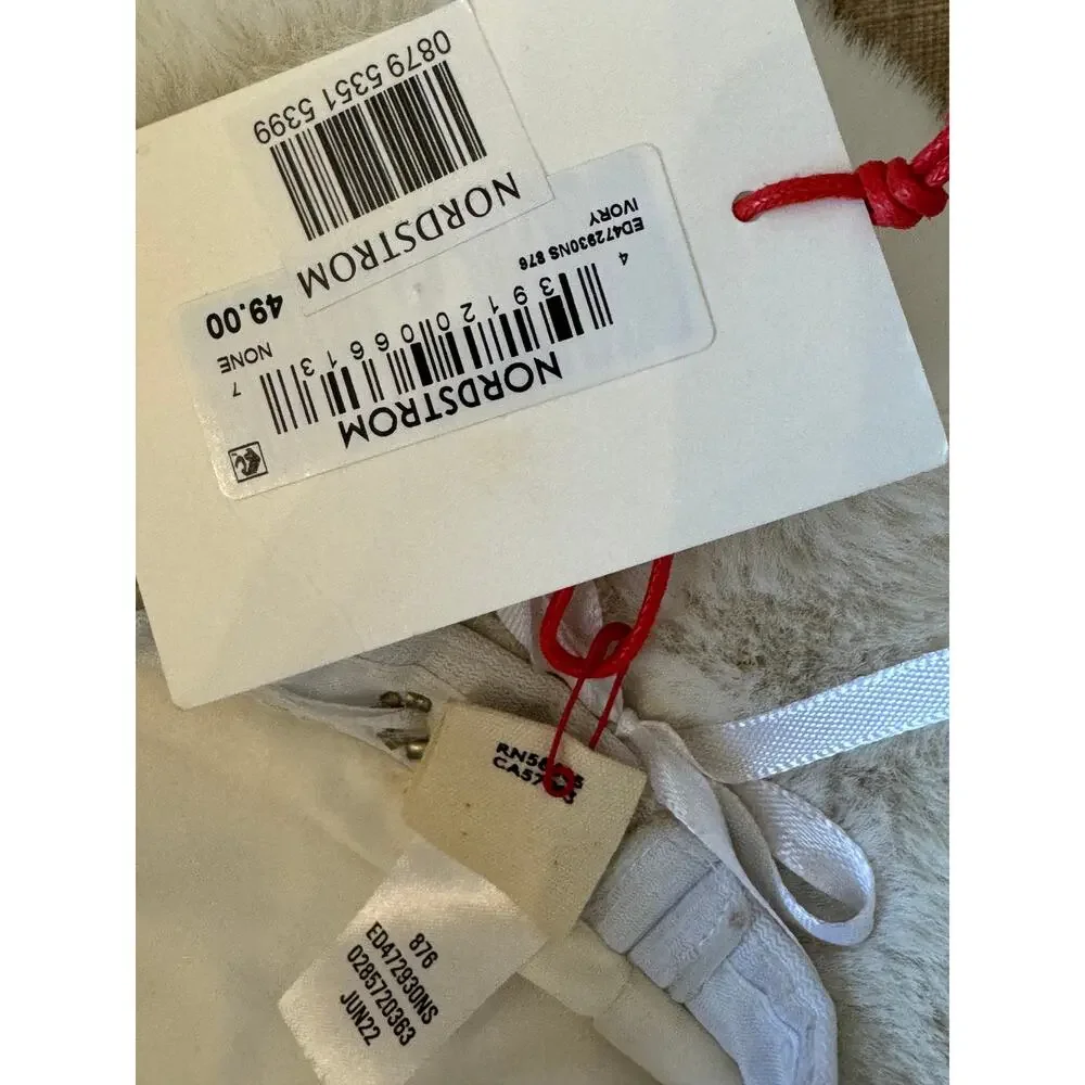New ~ OPEN EDIT ~ Women's White Faux Fur Beret Adjustable Hats One Size